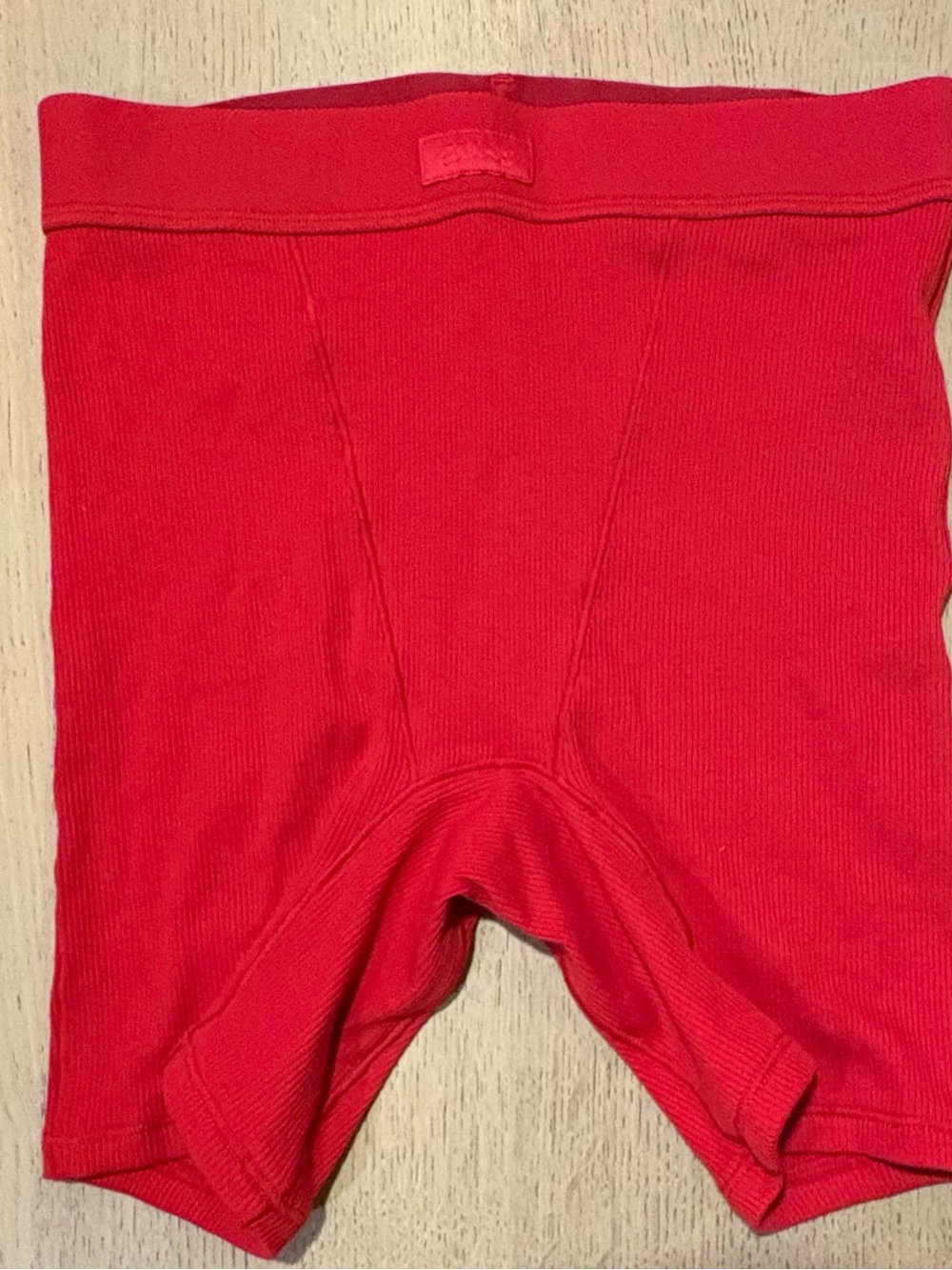 Skims Red Ribbed Boxer Briefs Size XS